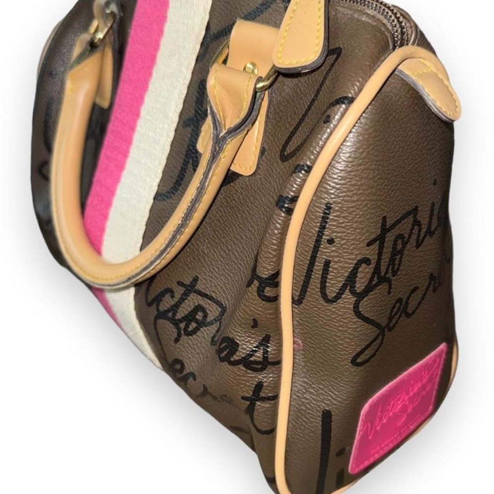 Victoria's Secret Y2K Style Cursive Logo Bowler Bag . 2000s